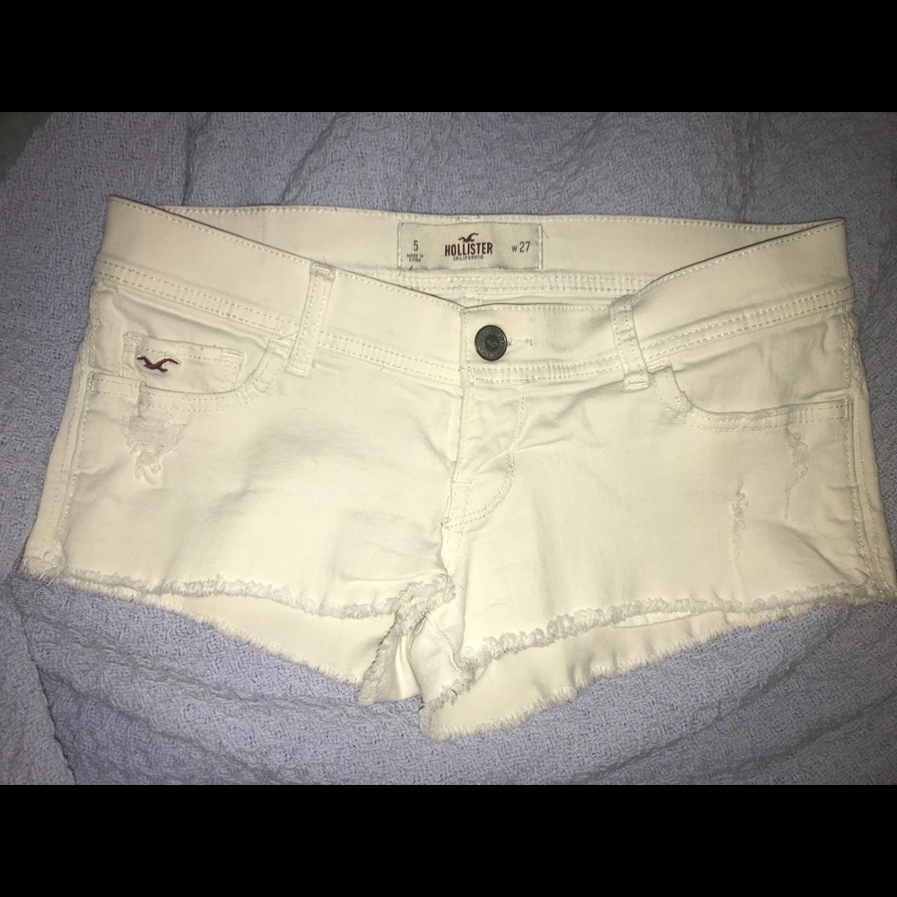 White jean shorts